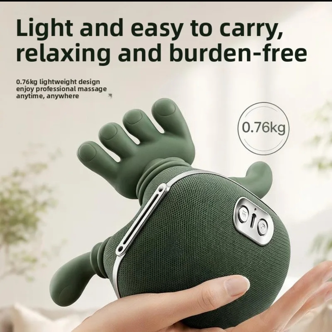 Massager being worn around the neck