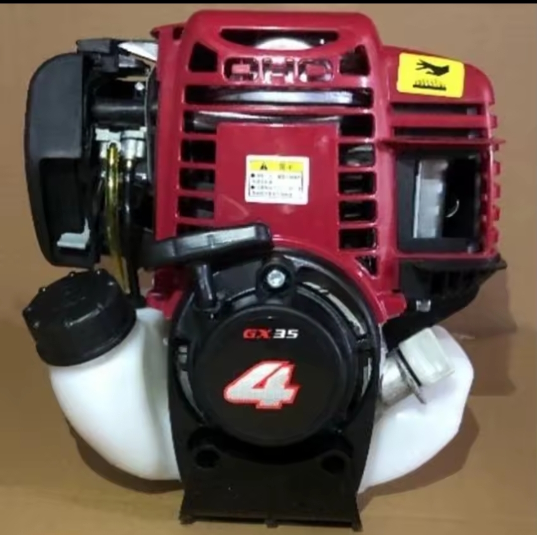 Brush cutter machine on the field